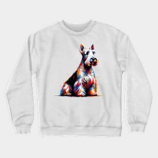 Colorful Scottish Terrier in Abstract Splash Art Style Crewneck Sweatshirt